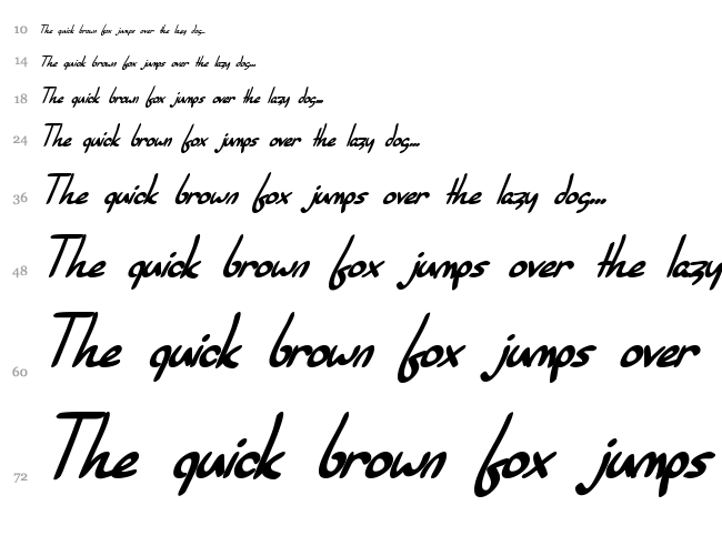 SF Burlington Script font waterfall